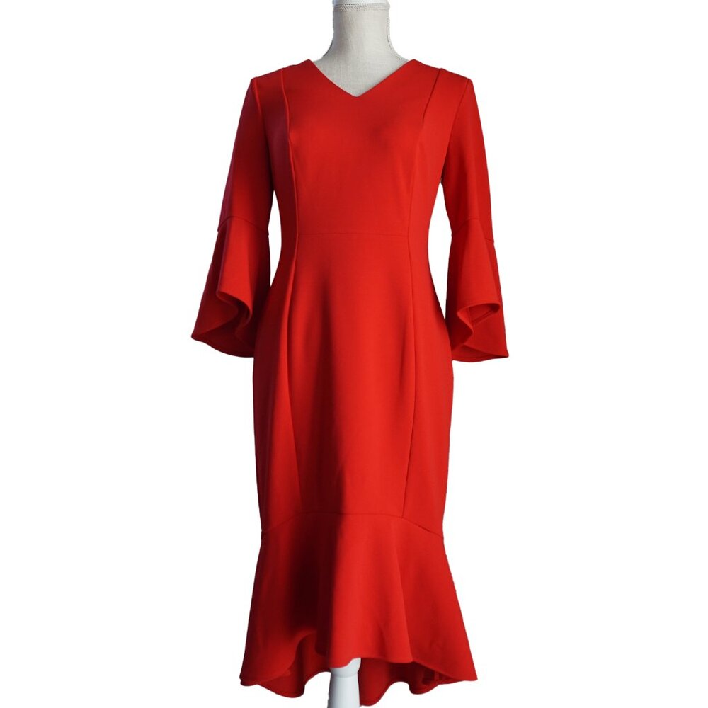 Red Crepe Dress